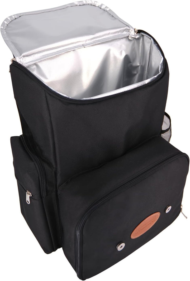 Les Jardins de la Comtesse - Picknick-Rucksack für 4 Personen – Schwarz – komplett mit Kühlfach – ro