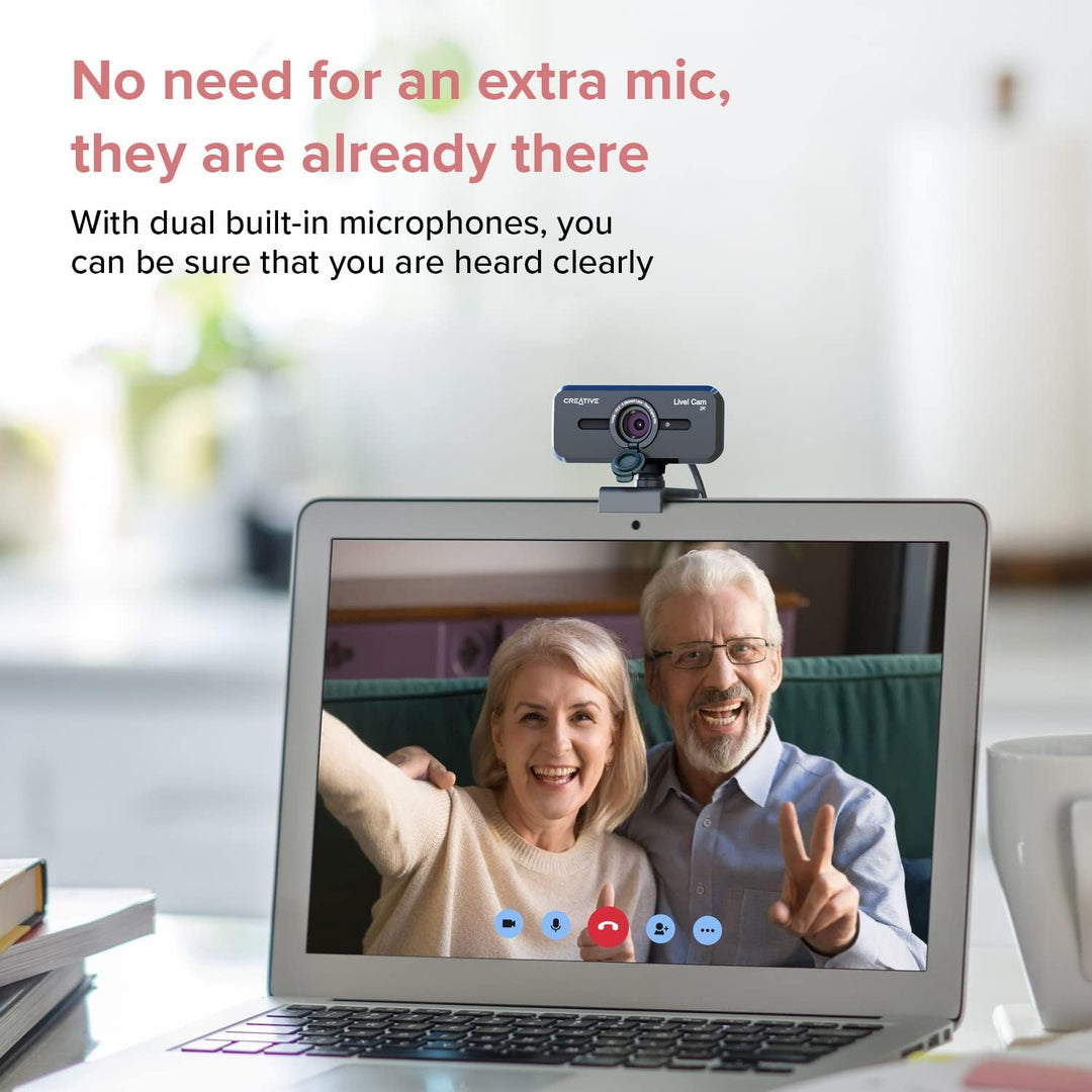 Creative Live! Cam Sync V3 2K QHD USB Webcam mit 4X Digitalzoom (4 Zoommodi von Weitwinkel bis schma