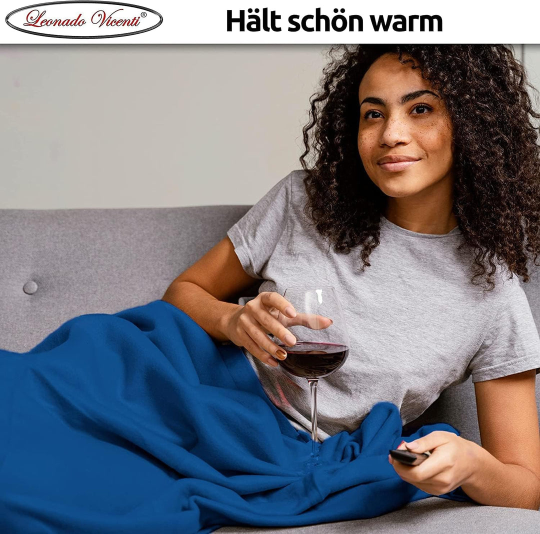 Leonado Vicenti 2er Set Flauschige Kuscheldecke 150x200 cm Fleecedecke Wohnzimmerdecke Sofadecke Tag