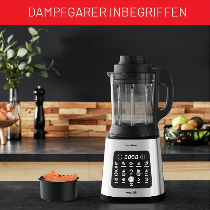 Moulinex PerfectMix Cook, Standmixer mit 10 automatischen Programmen, 1400 W, bereiten heisse und ka