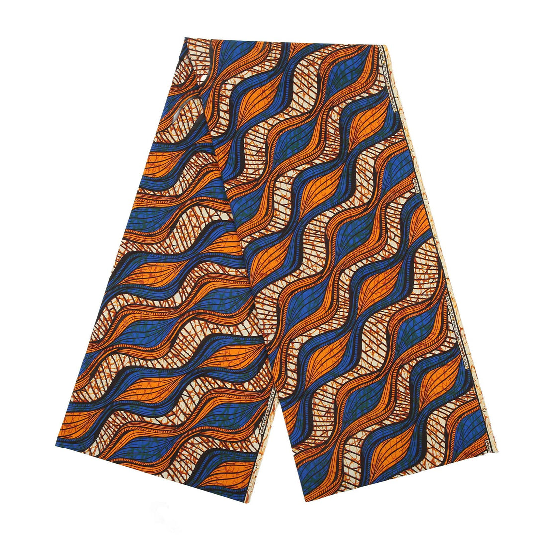 Eujgoov 6 Yards Afrikanischer Polyester-Wachsdruck-Stoff Afrikanischer Stoff für Partykleid DIY Bär
