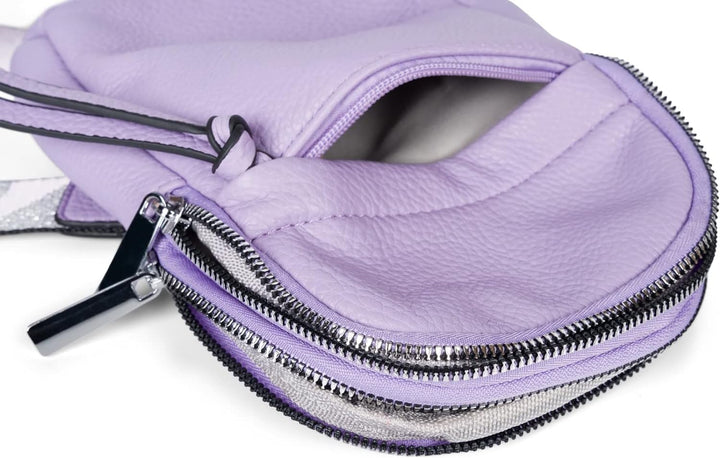 styleBREAKER Damen One Shoulder Rucksack, gemusterter Schultergurt, Einfarbige Crossbody Bag, Cityru