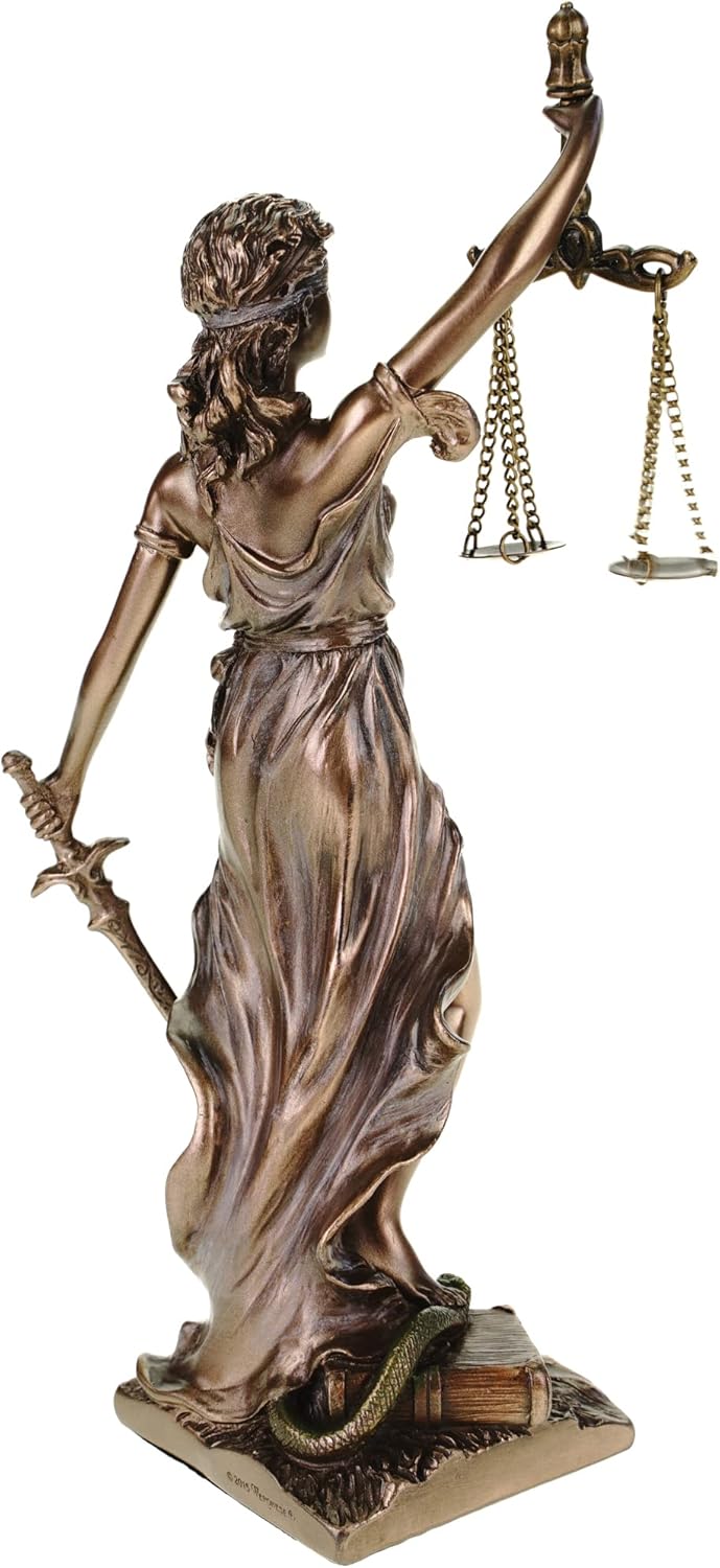 Veronese Justitia Göttin der Gerechtigkeit Bronziert Figur 21cm Poly