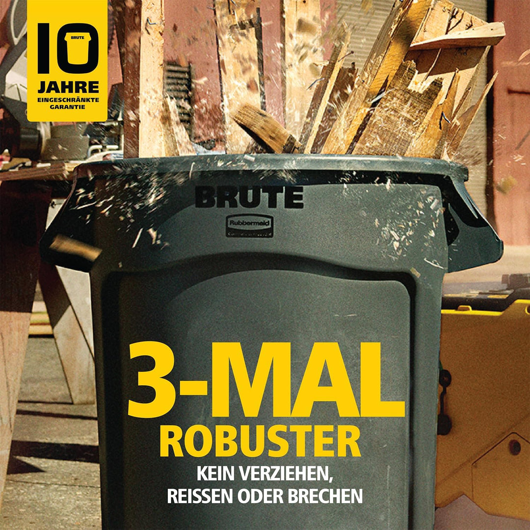 Rubbermaid Commercial Products FG261000GRAY-001 Brute Round Container, 37.9 L, Grey grau 58 x 57 x 7