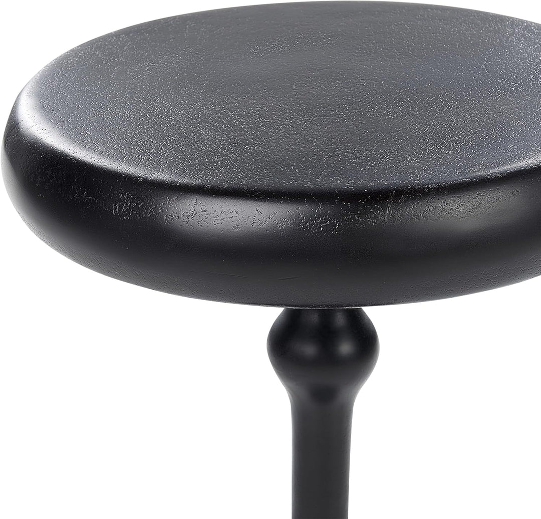 Beistelltisch Metall schwarz Anik-Optik mit Säulenfuss rund ø 30 cm Modern Atapo