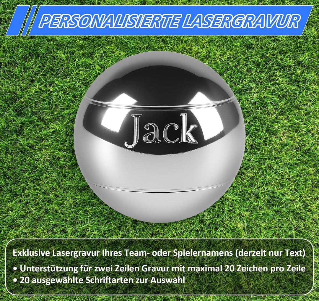 Boule Set mit Gravur/Ohne Gravur,Personalisierte Boule Set mit Tragetasche/Hartschalenkoffer, 6/8 Bo