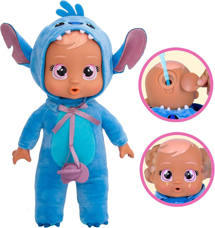 Cry Babies Tiny Cuddles Disney Stitch, Kuschelig weiche Plüschpuppe, Trägt einen Charakteristischen