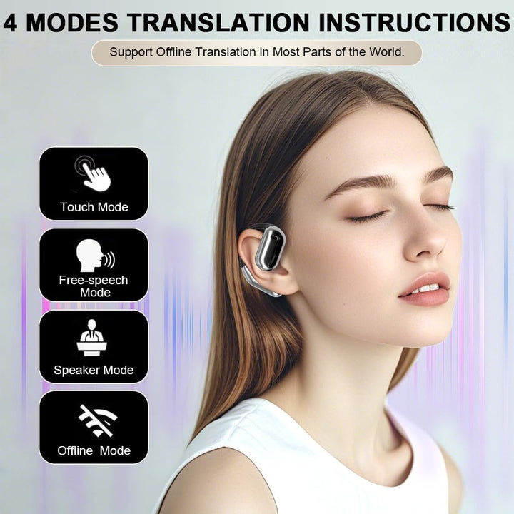 Bluetooth-Übersetzungs-Headset, LCD-Bildschirm Sport-Kopfhörer, Smart Ai Translation Headset, Überse