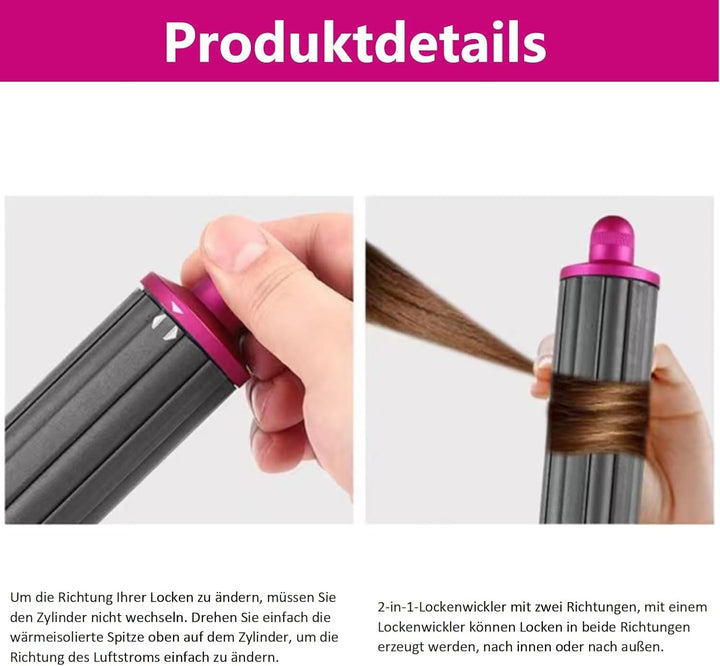 40 mm Lange Lockenwickler Aufsatz für Airwrap HS05/HS01, Automatischer Lockenstab 2 in 1 für Haartro