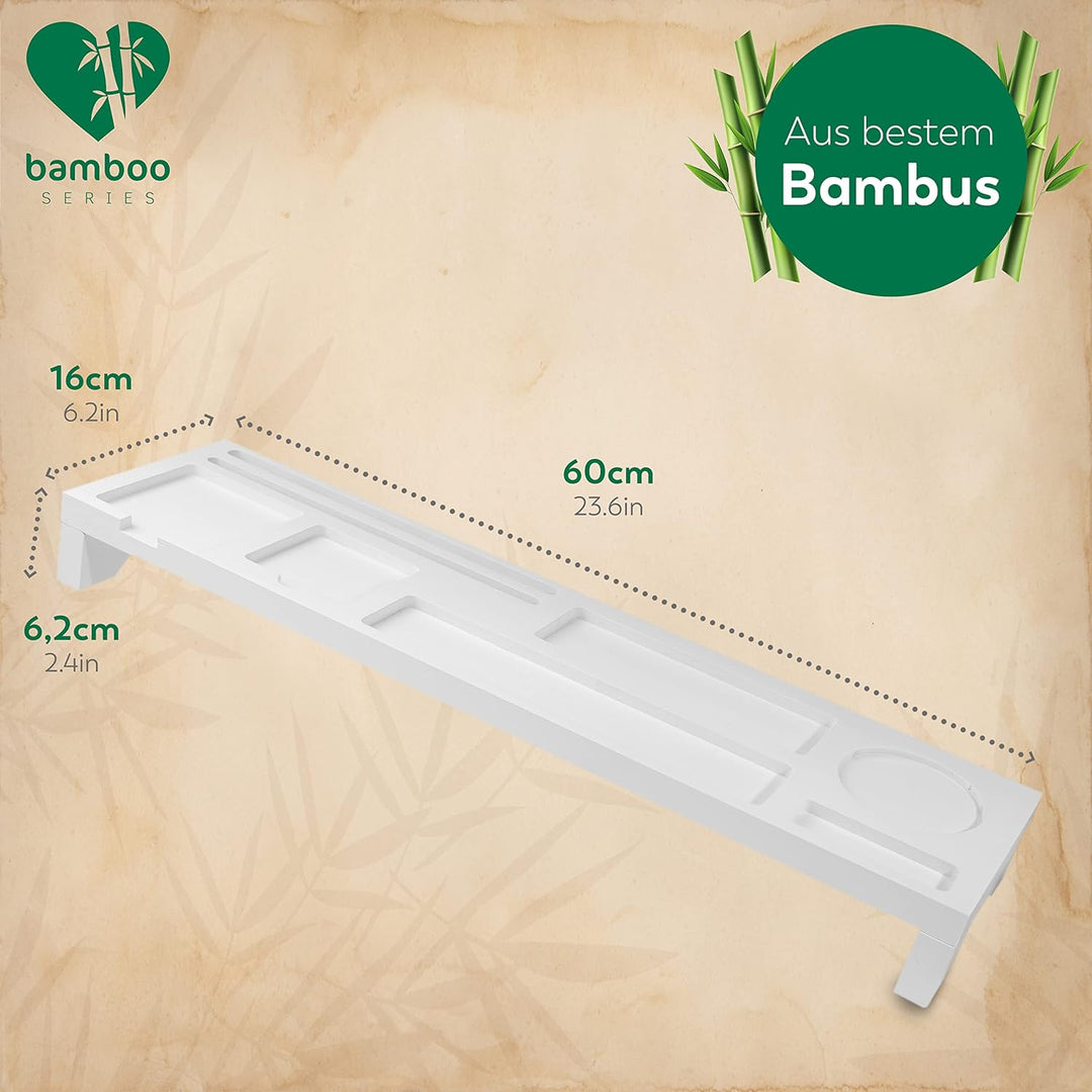 Rubberneck Bambus Schreibtisch Organizer mit Handy-, Tablethalterung - für Tastatur, Maus, Büro Zube