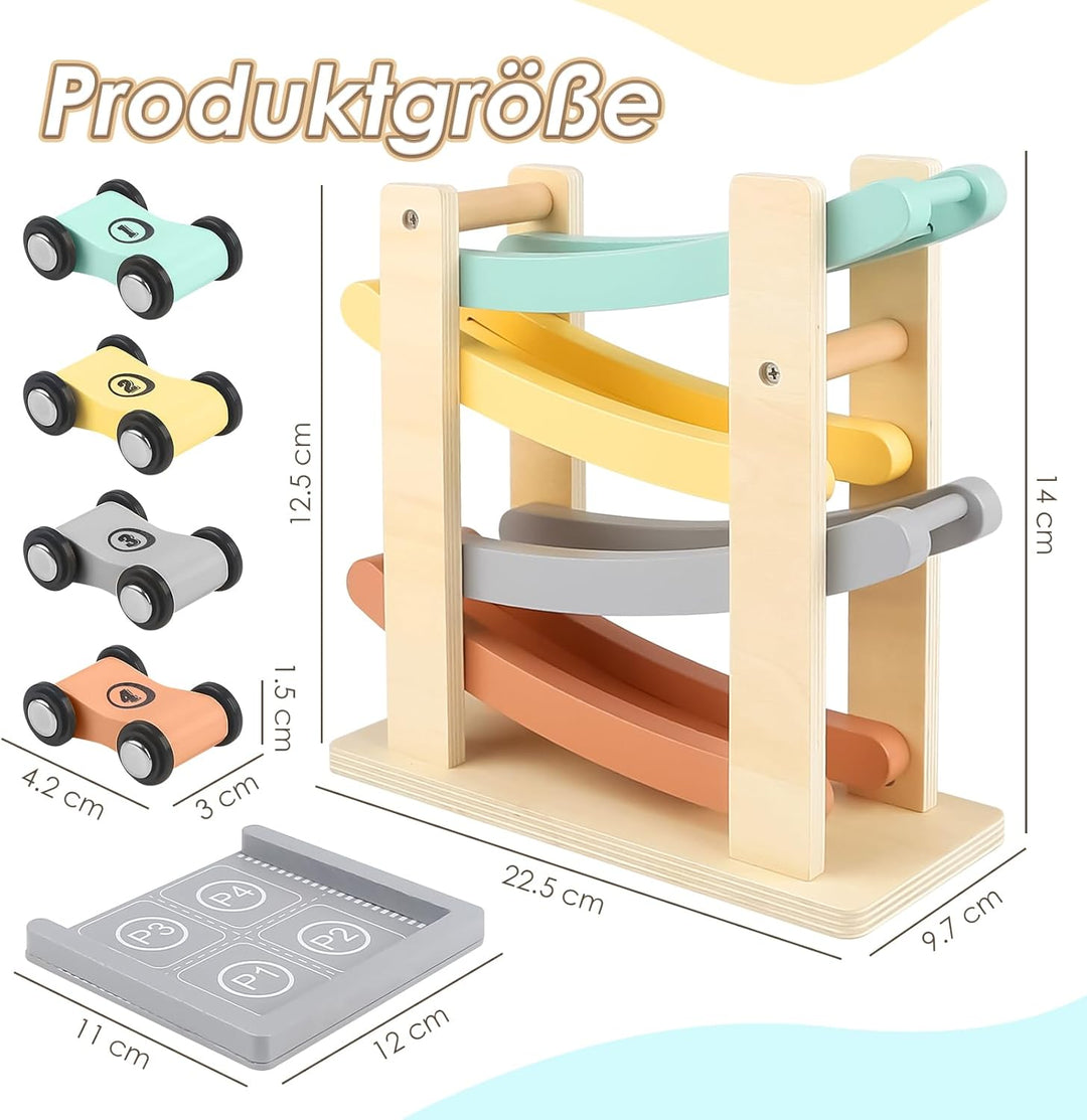 Vanplay Montessori Spielzeug ab 1 Jahr Auto Spielzeug Kugelbahn Holz ab 1 2 Jahr Holzspielzeug Gesch