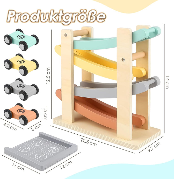 Vanplay Montessori Spielzeug ab 1 Jahr Auto Spielzeug Kugelbahn Holz ab 1 2 Jahr Holzspielzeug Gesch