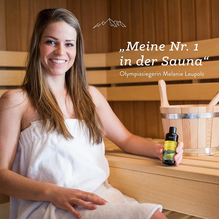 AllgäuQuelle® Saunaaufguss-Set Der kleine GENUSS AUFGUSS mit 100% BIO Sauna Aufgussmittel 2x100ml |