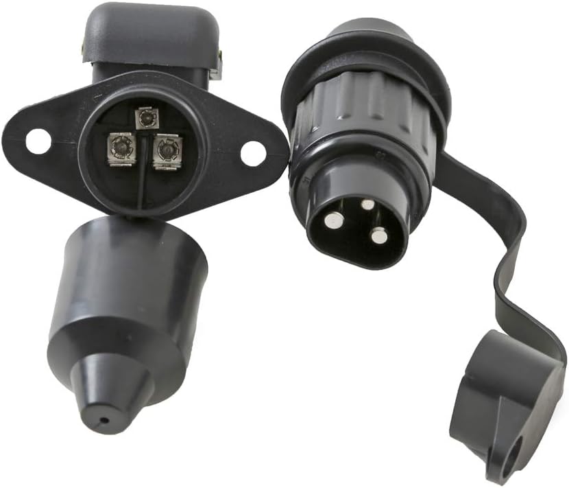 TAEUYYM 3 Stück Stecker 3 Polig und Steckdose 3-Polig, 12V Traktor 3 polig Stecker Steckdose, Din 96