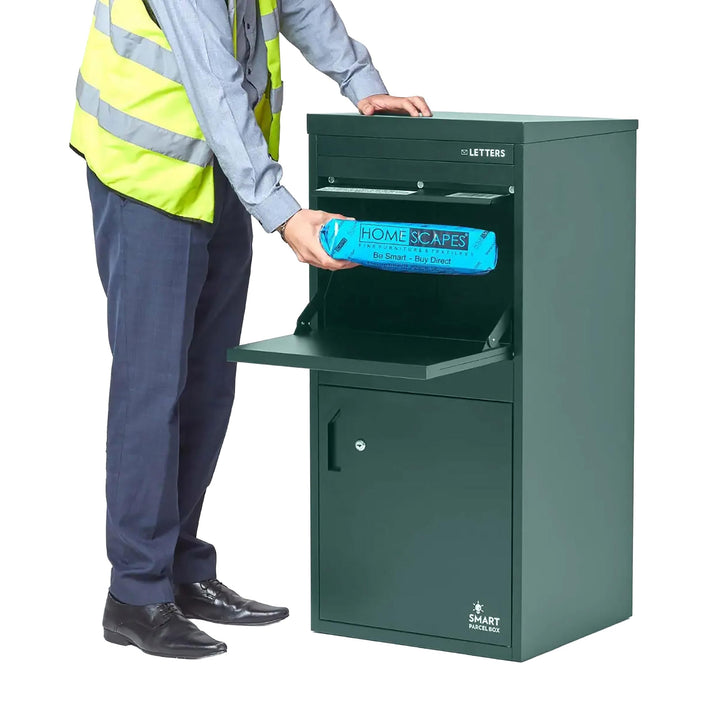 SMART PARCEL BOX XXL Paketbox für draussen, Paketbriefkasten zum Einbauen, zur Wandmontage oder frei