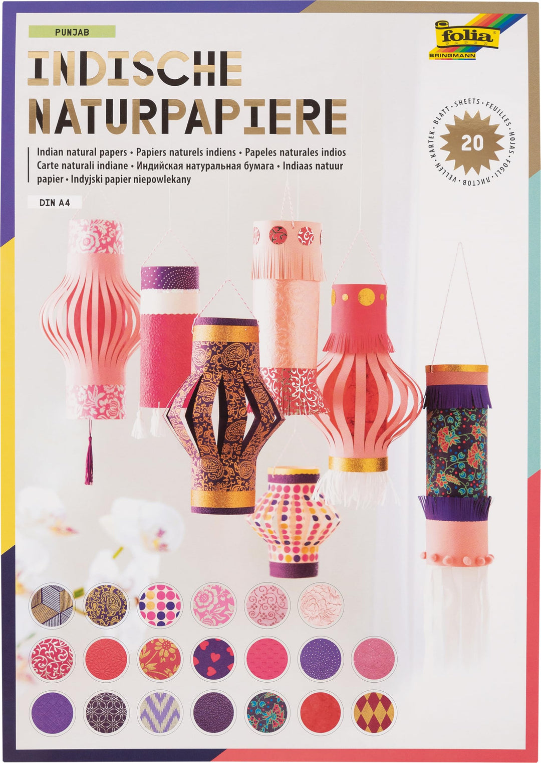 folia Indische Naturpapiere Punjab A4 säurefrei für Scrapbooking Geschenkverpackung Grusskarten ganz