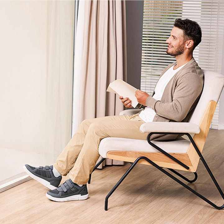 FitVille Herren Easytop Duo Strap Schuhe V3 Extra Weit Turnschuhe Sneaker 40 EU X-Weit Grau, 40 EU X