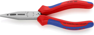 Knipex Verdrahtungszange schwarz atramentiert, mit Mehrkomponenten-Hüllen 160 mm 13 02 160, zange