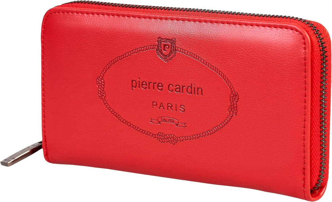 Pierre Cardin Damen geldbörse,Frauen geldorse, Mädchen, schön, gross, geräumig, Kunstleder, Geschenk