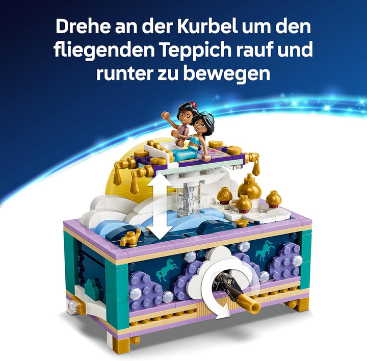 LEGO ǀ Disney Princess Jasmins Schmuckkästchen - Aladdin Set mit 2 Mini-Puppen, 2 Ringen und Dschinn