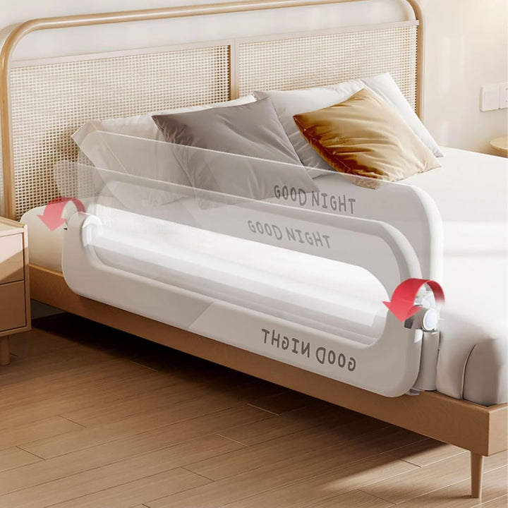 Bettgitter, 200 cm Bettschutzgitter für Kinder, Rausfallschutz Bett, Klappbar, Tragbar, Drop Proof T