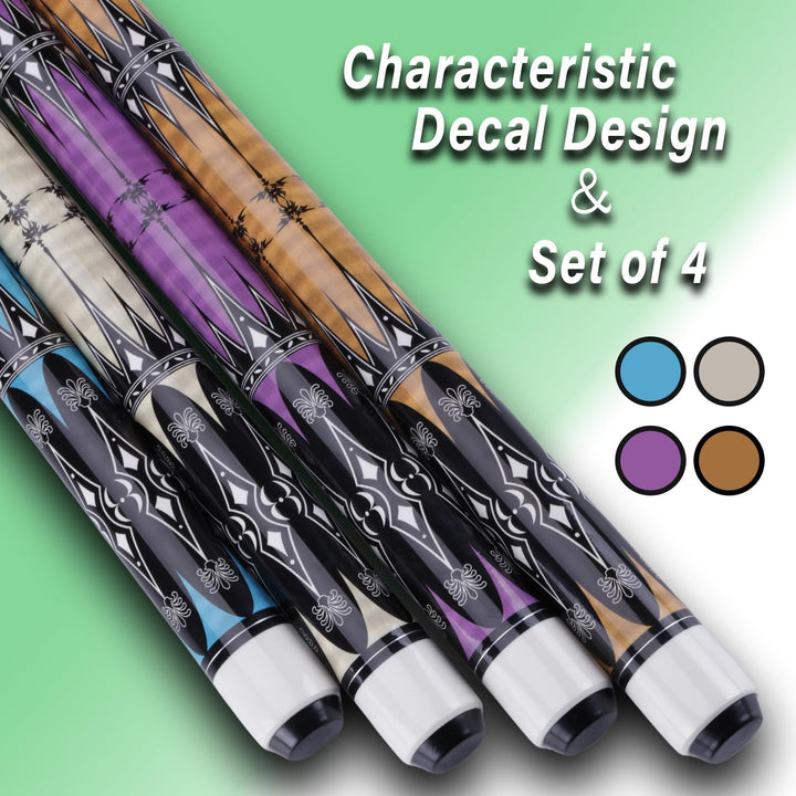 58" Pool Billard Queue with 13mm Tip,19 20 oz Billiard Cue,Schwarz oder Weiss，1/2 Maple Queue Sticks