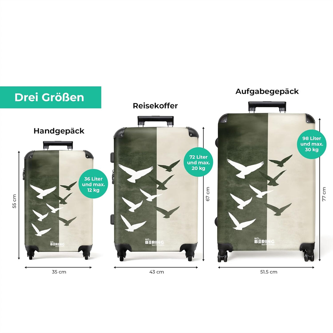 NoBoringSuitcases.com® Koffer XL Gross 77x51.5x28 cm Reisekoffer mit 4 Rollen Leicht Trolley Hartsch