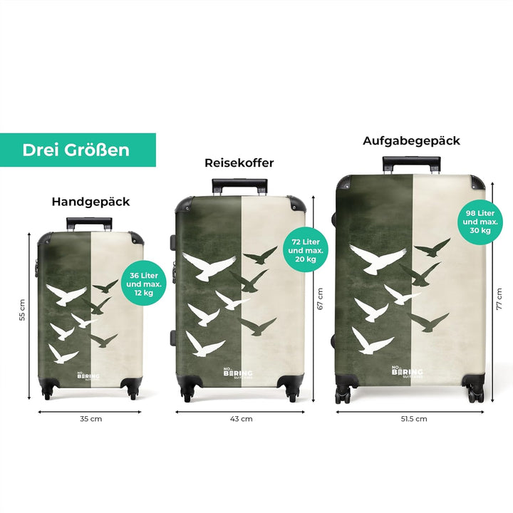 NoBoringSuitcases.com® Koffer XL Gross 77x51.5x28 cm Reisekoffer mit 4 Rollen Leicht Trolley Hartsch