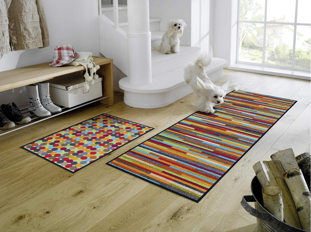wash+dry Fussmatte, Mikado Dots 50x75 cm, innen und aussen, waschbar 50 x 75 cm Mehrfarbig, 50 x 75