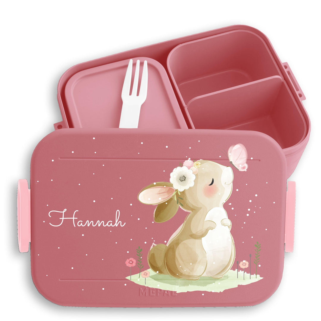 Kinder Bento Box Midi Lunchbox für Mepal Bentobox - Hasen - Brotdose Süsser Hase personalisiert I La