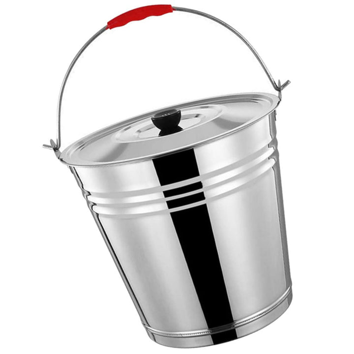 Operitacx Edelstahleimer mit Deckel, Metalleimer, Ascheeimer für Kamine Feuerstellen Holzöfen Grill