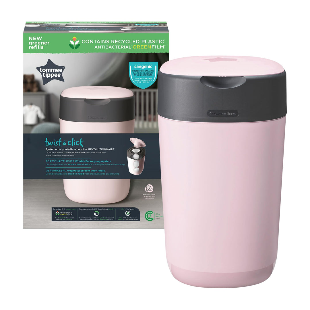 Tommee Tippee Windeleimer Twist & Click Sangenic Tec, Geruchsdichtes Windelentsorgungssystem, Inklus