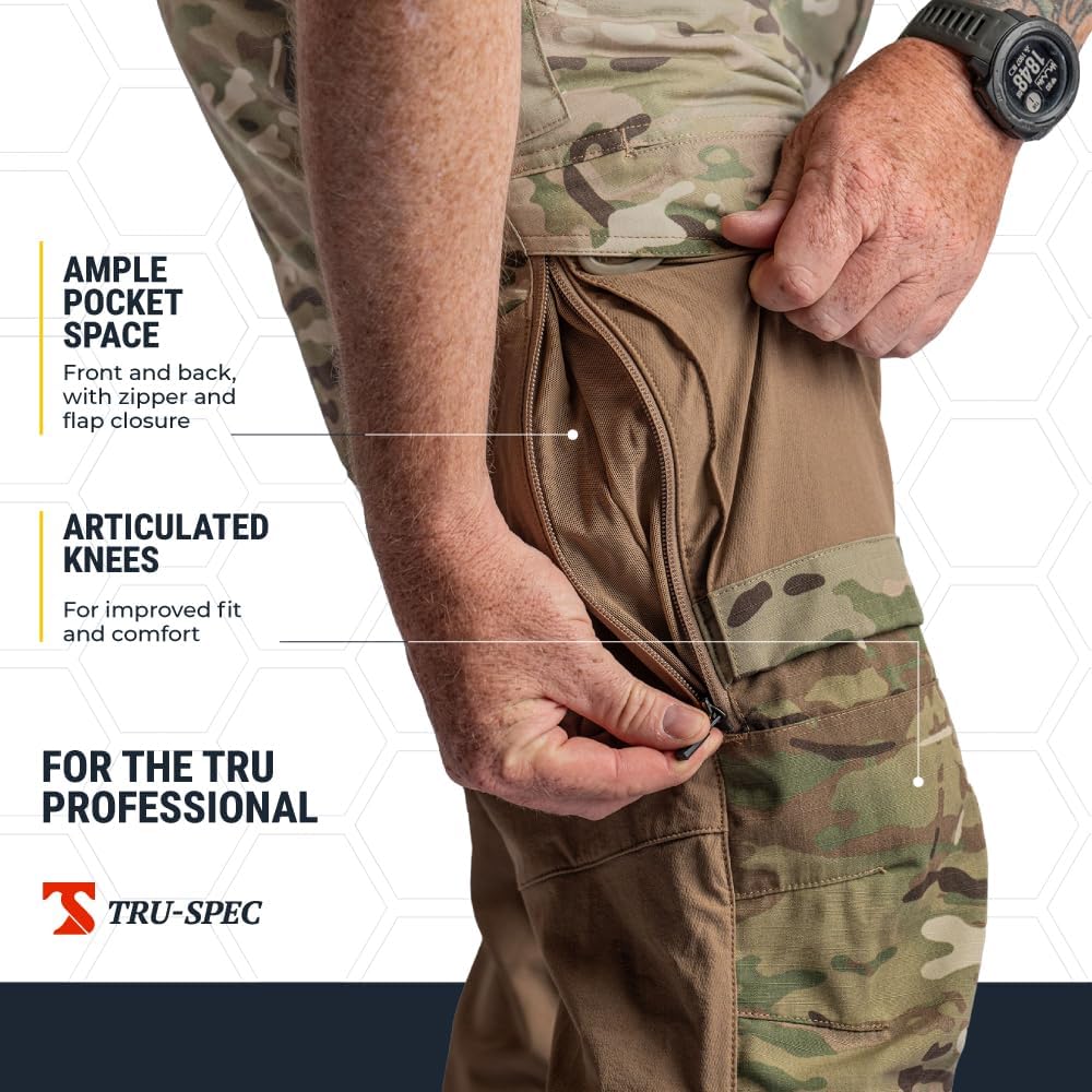 Tru-Spec Herren Cargo Hosen Multicam/Coyote 34W / 32L, Multicam/Coyote 34W / 32L