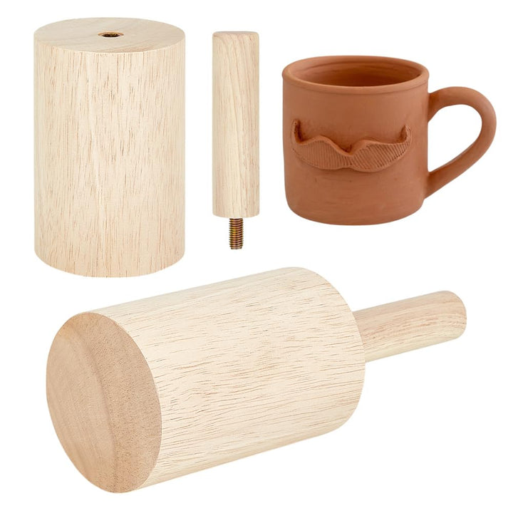 BENECREAT 12x8cm Tassen-Keramikformen, Holz-Töpferwerkzeuge Mit Griff, Töpferformen-Set Für Tonkeram