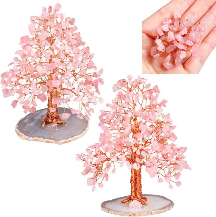 KYEYGWO Geld Baum auf Achat Basis Bonsai Skulptur Figur für Glück Reichtum Gesundheit 5"-5,9" hoch g