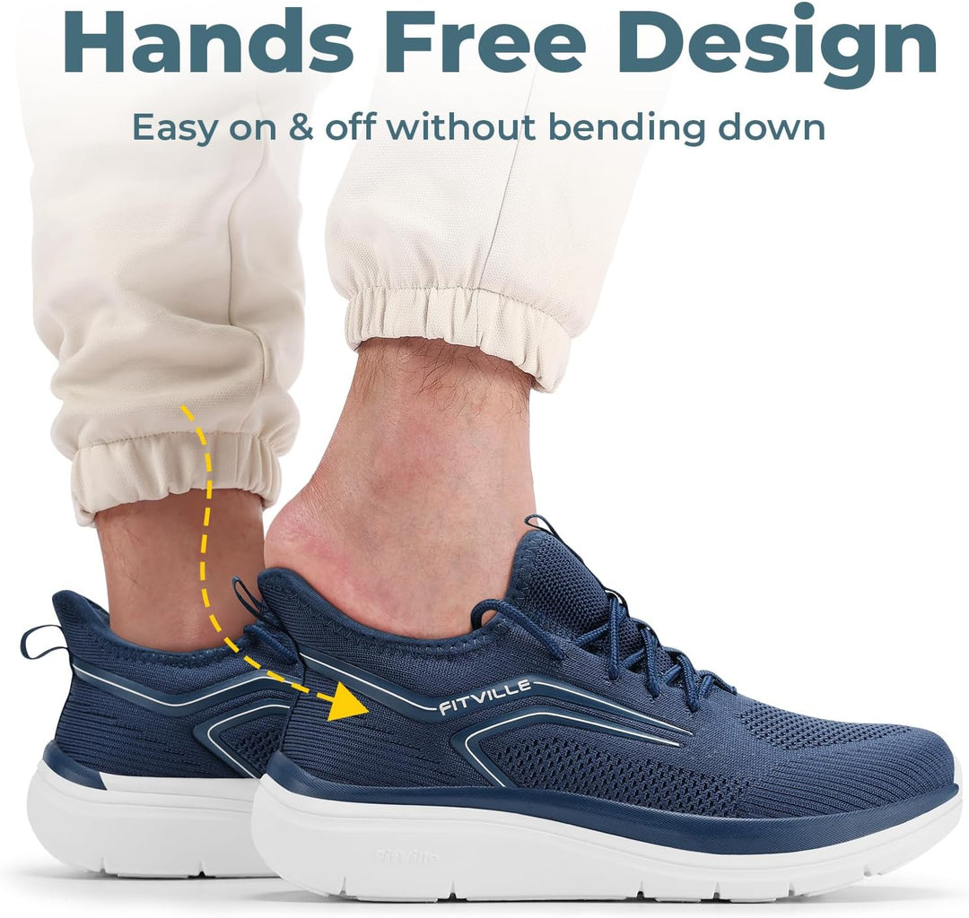 FitVille Extra Weit Laufschuhe Herren Gedämpft Joggingschuhe Helle Sohle Strassenlaufschuhe Atmungsa