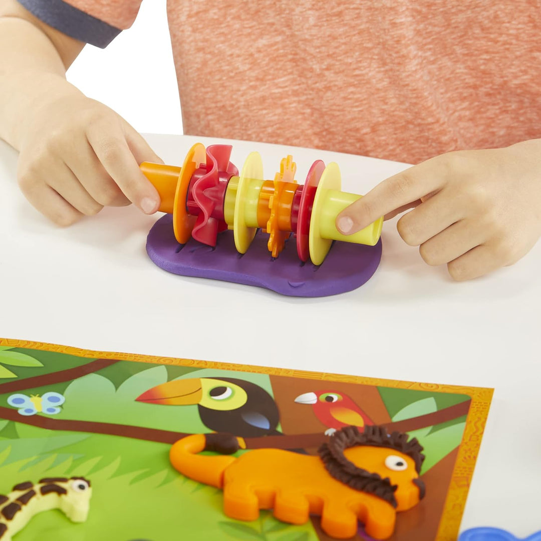 Play-Doh Tierabenteuer-Set mit 45 Knetwerkzeugen, 10 Dosen und Knetunterlage