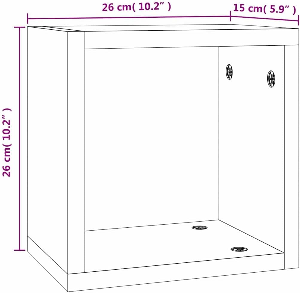 vidaXL Wandregale Wandhalterung 4 STK. Graues Sonoma 26 x 15 x 26 cm | Macht jeden Raum schicker mit