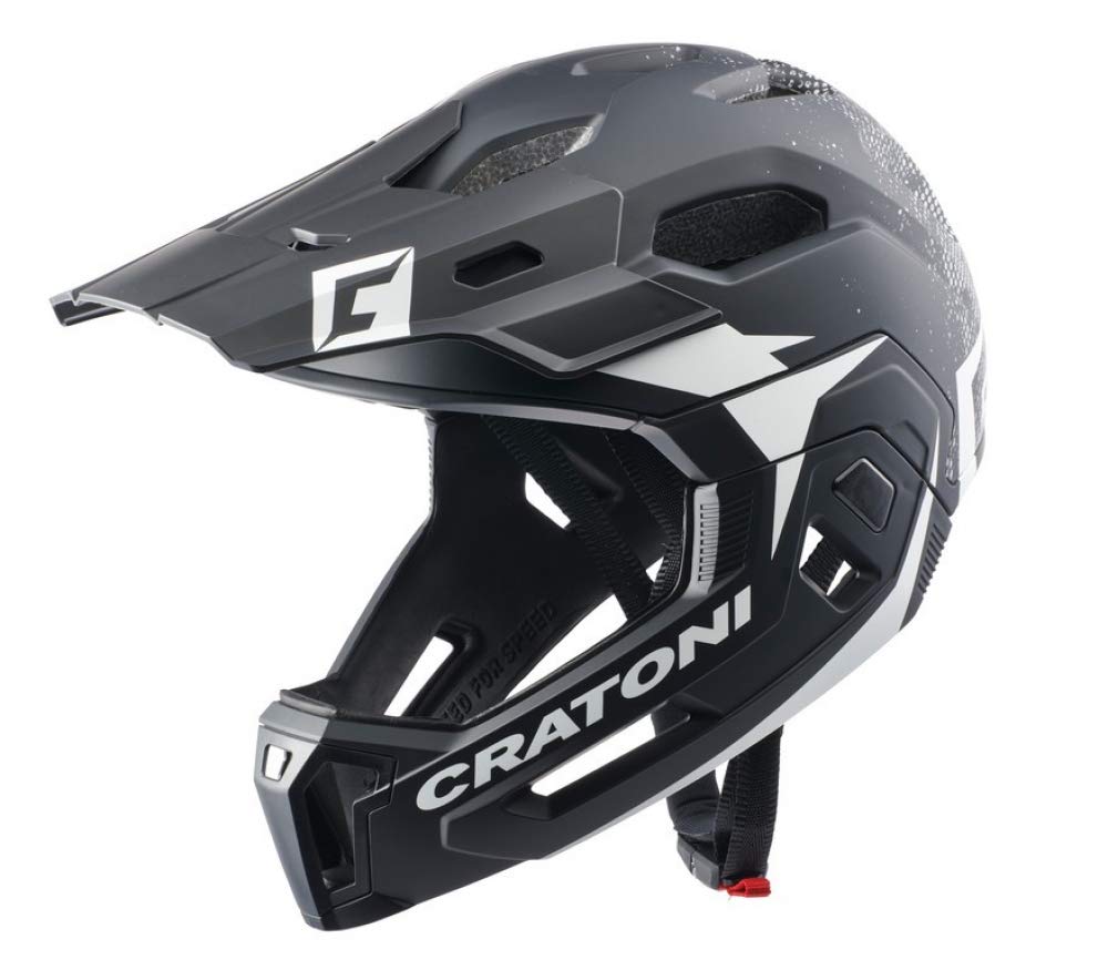 Cratoni Helmets GmbH Unisex – Erwachsene C-Maniac 2.0 Mx Fahrradhelme, Schwarz/Weiss Matt, S/M