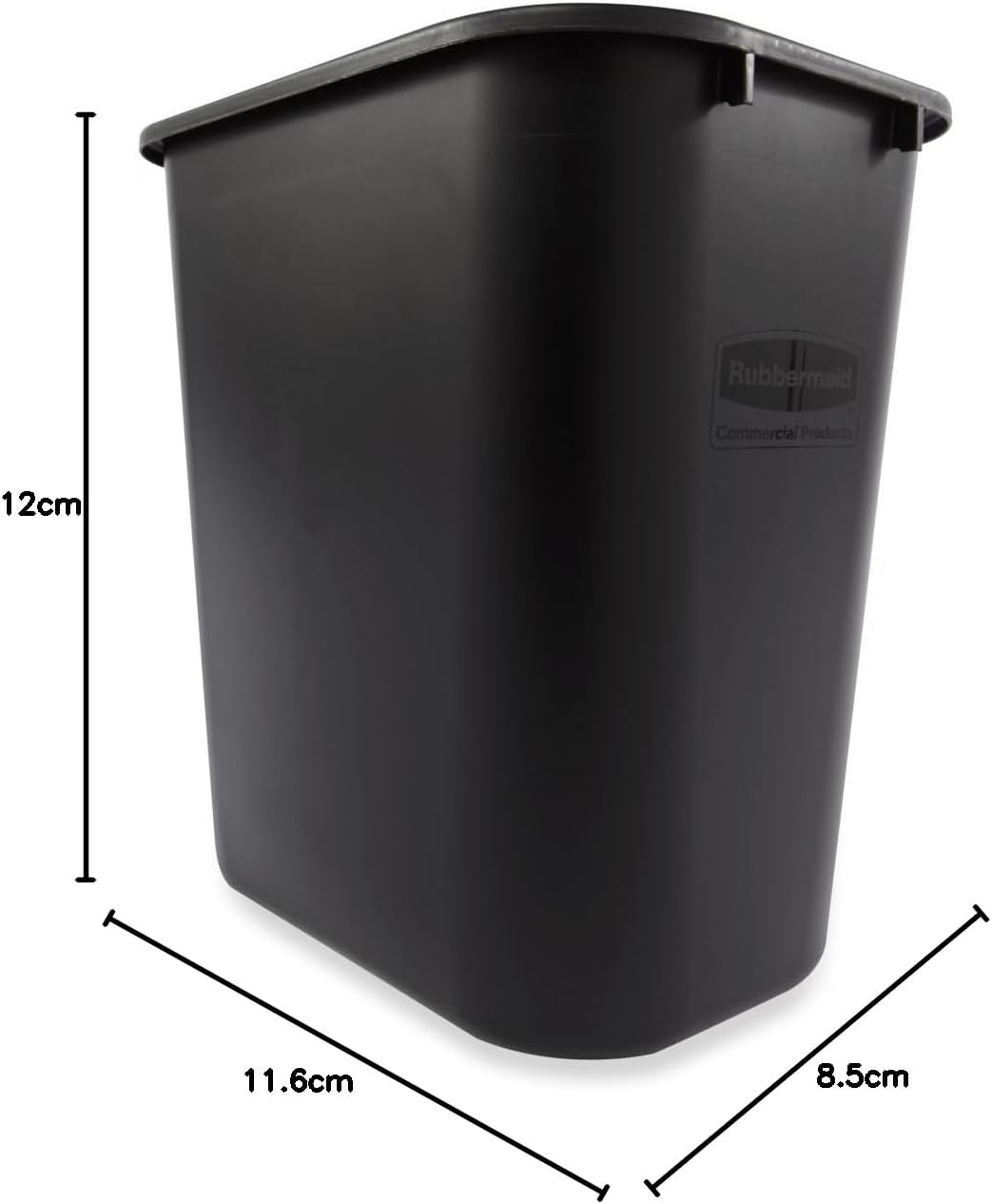 Rubbermaid Commercial Products Deskside Mülleimer 26 L Schwarz – Kleiner Abfallbehälter aus Kunststo