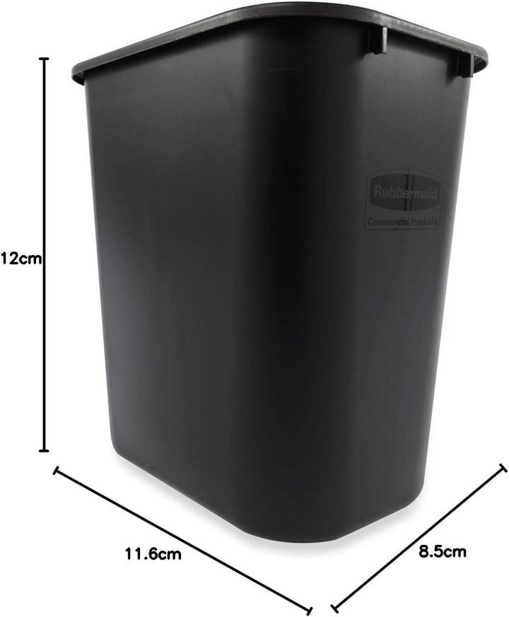 Rubbermaid Commercial Products Deskside Mülleimer 26 L Schwarz – Kleiner Abfallbehälter aus Kunststo