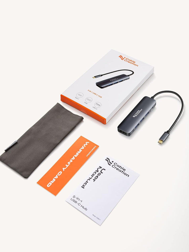 USB C Hub, CableCreation 5-in-1 USB C auf HDMI Multiport Adapter, 100W PD, 3 USB 3.0 Ports für MacBo