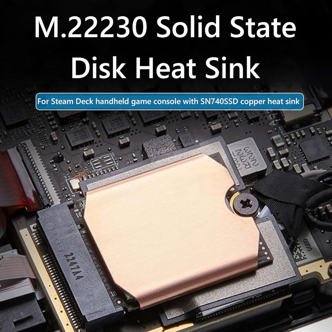Zunate Steam Deck SSD Kühlkörper Thermal Pad, M.2 2230 NVME SSD Kupfer Kühlkörper Kühlung Wärmeleitp