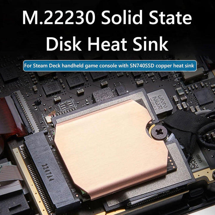 Zunate Steam Deck SSD Kühlkörper Thermal Pad, M.2 2230 NVME SSD Kupfer Kühlkörper Kühlung Wärmeleitp