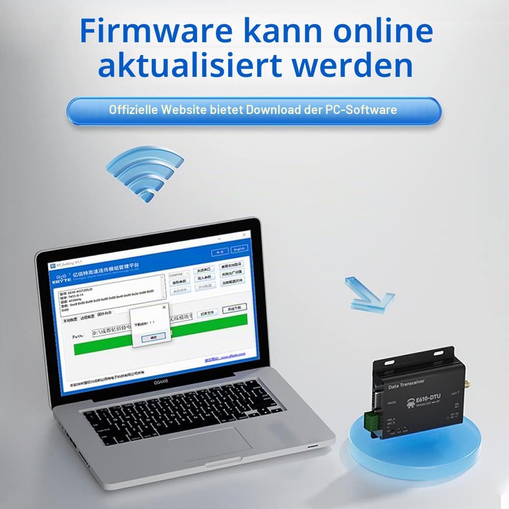 433 MHz RS232 RS485 Funk-Digitalradio E610-DTU (433C20) 20 dbm 6 km, unbegrenzte Hochgeschwindigkeit
