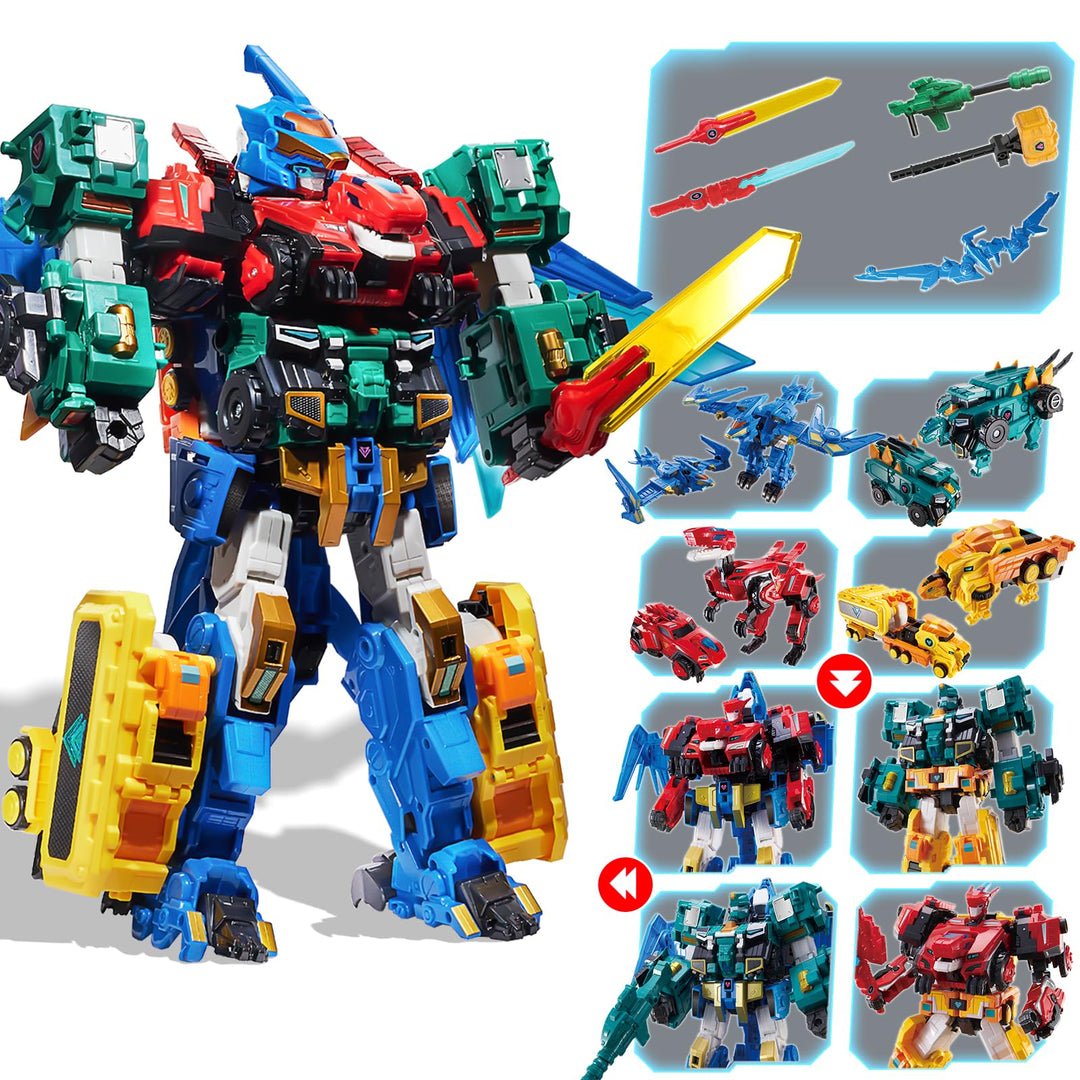 Quantum Heroes DINOSTER 4 in 1 Transforming Robot Mega Robot Metatron 16 in | Spielzeug zum Verwande