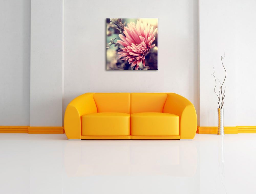 Romantische Blumen, Format: 70x70 auf Leinwand, XXL riesige Bilder fertig gerahmt mit Keilrahmen, Ku