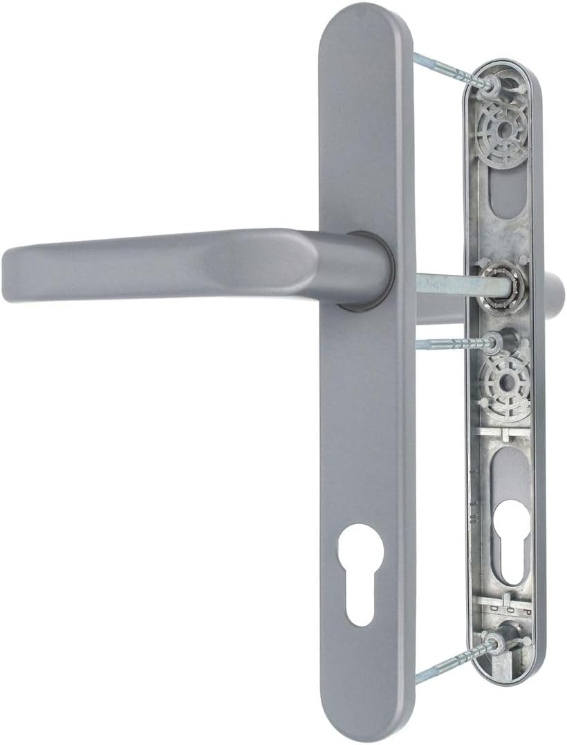 Premium Drückergarnitur Saturn DHS 92mm - Oval - Griff-Griff, Farbe:Silber F1, Schildbreite:32mm 32m