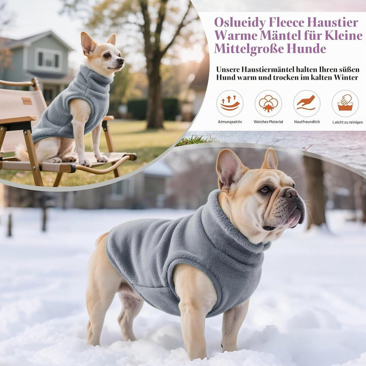 Oslueidy Hundemantel Fleece Hunde Jacken Hund warme Mäntel Winter Haustier Kleidung Hoodies Pullover
