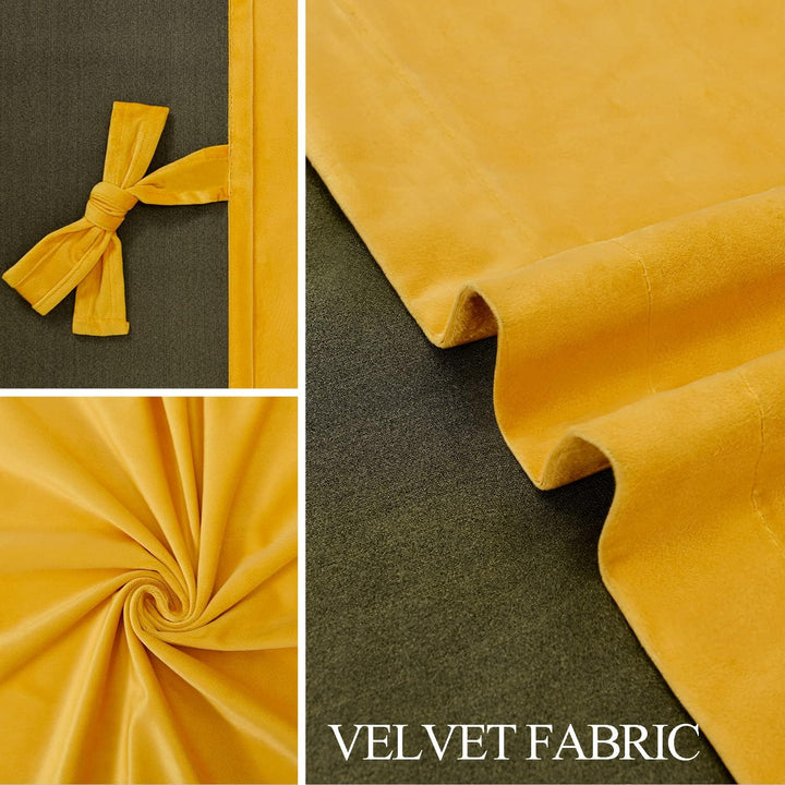 JIUZHEN Verdunklungsvorhang aus Samt,2er Set weiche blickdichte Gardinen mit Ösen für Schlafzimmer,1